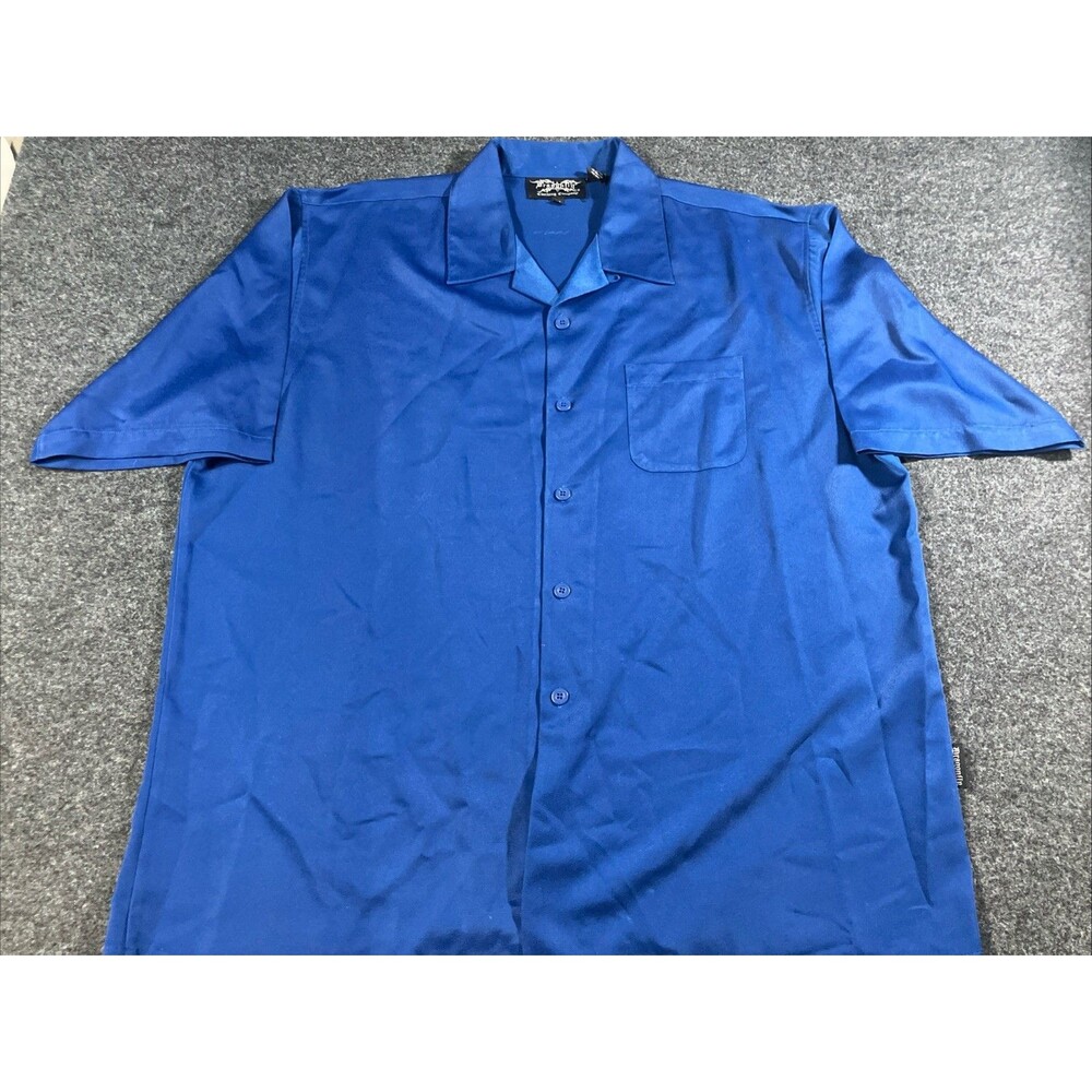 Vintage Dragonfly Clothing Company Shirt Mens XXL Royal Blue Short Sleeve Camp